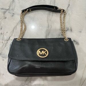 Michael Kors Black Leather Shoulder Bag